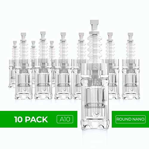 Dr. Pen Ultima A10 Replacement Cartridges - (10 PACK) - 0.25mm Round Nano Cartridges Bayonet Slot - Disposable Replacement Parts