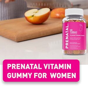 Dr. Tobias Prenatal Vitamin Gummy – Iron Free Prenatal Vitamins with DHA and Folic Acid – Good Source of Niacin, Biotin, B6, & B12 – Supports Overall Health – 60 Gummies, 30 Servings (2 Daily)