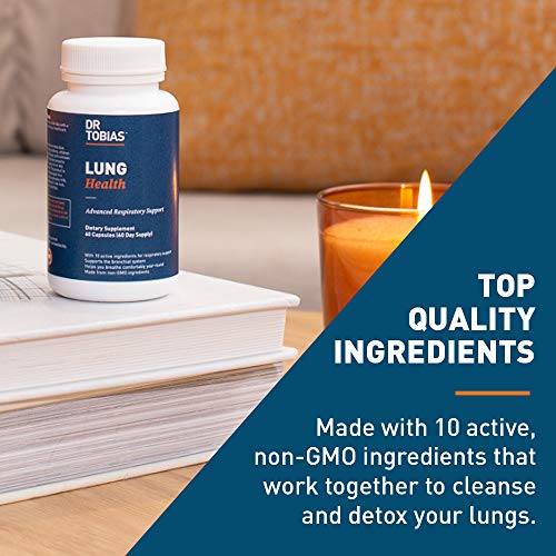 Dr. Tobias Lung Health, Lung Support Supplement, Lung Cleanse & Detox Formula Includes Vitamin C to Support Bronchial and Respiratory System, 60ct x2pack