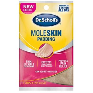 Dr. Scholl's Moleskin Padding, 3 Strips, Can Be Cut to Any Size