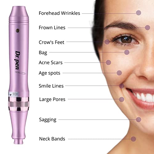 Dr. Pen Ultima M7 Professional Kit - Authentic Multi-function Wireless Derma Beauty Pen - Trusty Skin Care Tool Kit - 12pins (0.25mm) х2 + 36pins (0.25mm) х2 + Round Nano (0.25mm) x2 Cartridges