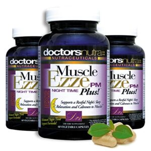 Doctors Nutra Muscle Ezze PM Plus - 3,000mg - Relaxant with Magnesium Glycinate - Gluten Free – 60 Capsules