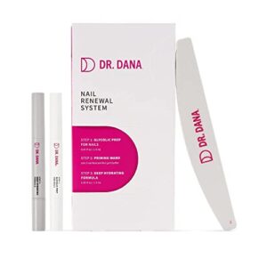 dr. dana nail repair for damaged nails – nail strengthener for thin nails, nail strengthener for damaged nails – nail products with exfoliator, primer nail buffer, and moisturizer for brittle nails