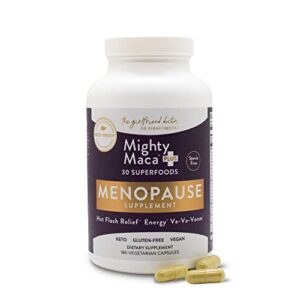 mighty maca menopause relief capsules – by physician dr. anna cabeca, plant-based superfood nutrition supplement for women, soothes hot flashes, night sweats, hormone balance, aids digestion