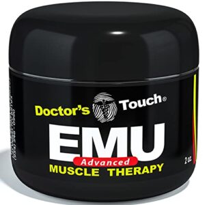doctors touch advanced emu muscle pain relief cream – 2 oz jar – joint & muscle pain relief rubs – perfect for workout recovery to sooth sore muscles and aching joints – joint pain relief cream
