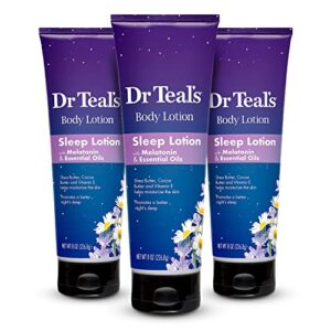 dr teal’s body lotion, sleep lotion with melatonin & essential oils, 8 fl oz (pack of 3)