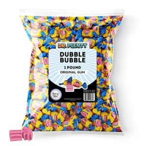 dubble bubble gum original flavor, 1lb – bulk pink individually wrapped double bubblegum – by dr. plenty