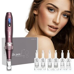 dr. pen ultima a10 – authentic multi-function wireless derma beauty pen – trusty skin care tool kit for fast results – 0.25mm 12pins х2 + 36pins х2 + round nano x2