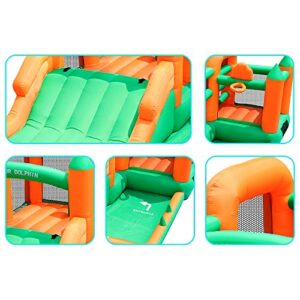 Doctor Dolphin Toddler Bounce House Ball Pit Inflatable Slide Bouncer Jump Bouncy House with Blower for Kids 2-12
