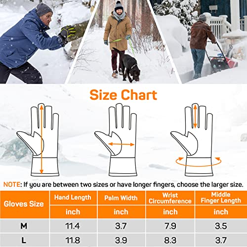 Dr. Prepare Heated Gloves for Men Women, 3200mAh Rechargeable Electric Battery, Thin Heated Motorcycle Work Gloves Liners, Touch Screen Gloves Winter Hand Warmer for Hunting Skiing Snowboarding M Size