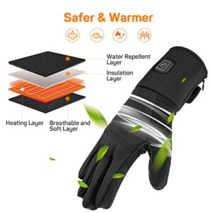 Dr. Prepare Heated Gloves for Men Women, 3200mAh Rechargeable Electric Battery, Thin Heated Motorcycle Work Gloves Liners, Touch Screen Gloves Winter Hand Warmer for Hunting Skiing Snowboarding M Size