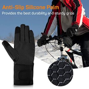 Dr. Prepare Heated Gloves for Men Women, 3200mAh Rechargeable Electric Battery, Thin Heated Motorcycle Work Gloves Liners, Touch Screen Gloves Winter Hand Warmer for Hunting Skiing Snowboarding M Size