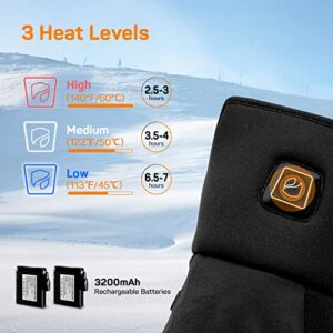 Dr. Prepare Heated Gloves for Men Women, 3200mAh Rechargeable Electric Battery, Thin Heated Motorcycle Work Gloves Liners, Touch Screen Gloves Winter Hand Warmer for Hunting Skiing Snowboarding M Size