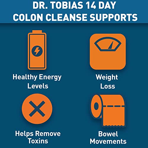 Dr. Tobias Colon 14 Day Cleanse, Supports Healthy Bowel Movements, Colon Cleanse Detox, Advanced Cleansing Formula with Fiber, Herbs & Probiotics, Non-GMO, 3 Bottles of 28 Capsules Each (1-2 Daily)