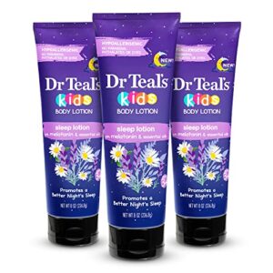 dr teal’s kids body lotion, sleep lotion with melatonin & essential oils, 8 fl oz (pack of 3)