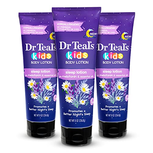 Dr Teal's Kids Body Lotion, Sleep Lotion with Melatonin & Essential Oils, 8 fl oz (Pack of 3)