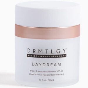 drmtlgy day dream sunscreen & face moisturizer with spf 40 – face sunscreen for sensitive skin – water & sweat-resistant with uva/uvb protection