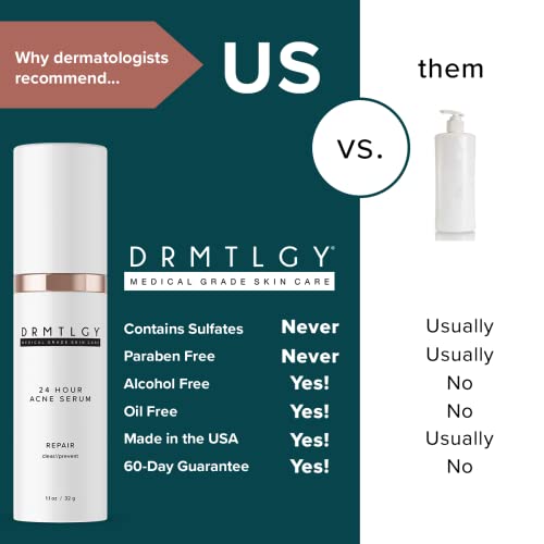 DRMTLGY Acne Spot Treatment and Cystic Acne Treatment. Acne Serum with Micronized Benzoyl Peroxide 5% and Glycolic Acid