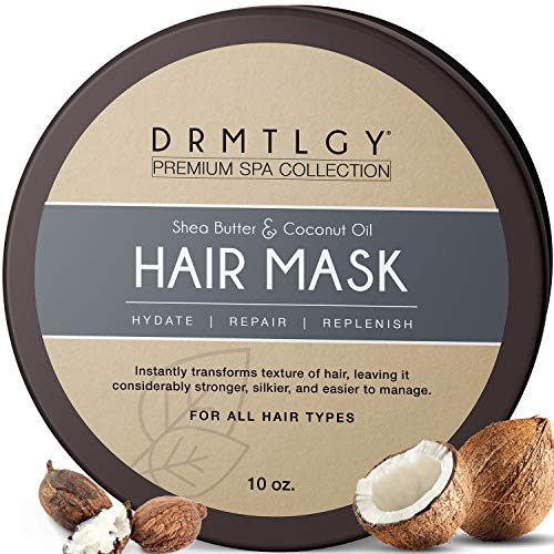 DRMTLGY Hair Mask with Shea Butter and Fractionated Coconut Oil. Deep Conditioning and Nourishing Hair Treatment for Dry, Damaged Hair.