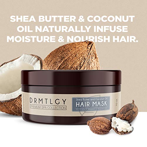 DRMTLGY Hair Mask with Shea Butter and Fractionated Coconut Oil. Deep Conditioning and Nourishing Hair Treatment for Dry, Damaged Hair.