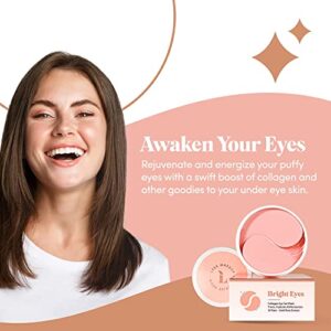 Rose Golden Under Eye Collagen Gel Mask - Bright Eyes Anti Aging Treatment For Dark Circles, Puffy Eyes, Bags, Fine Lines - 30 Pairs (60 Total Rose Gold Patches)