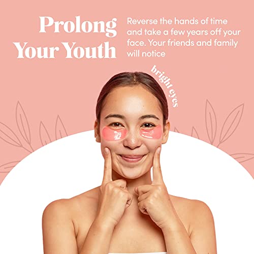 Rose Golden Under Eye Collagen Gel Mask - Bright Eyes Anti Aging Treatment For Dark Circles, Puffy Eyes, Bags, Fine Lines - 30 Pairs (60 Total Rose Gold Patches)