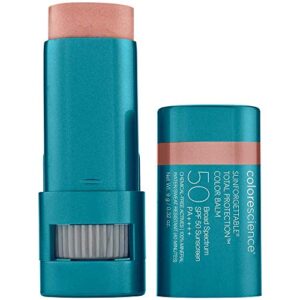 colorescience sunforgettable total protection color balm spf 50, mineral, broad spectrum, buildable lip & cheek color, blush, 0.32 ounce (pack of 1)
