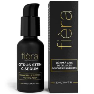 Fièra Vitamin C Serum, Hyaluronic Acid and Citrus Stem Cells - Anti Aging Serum for Brightening, Firming, and Hydrating Face & Eye Area - 30 ML / 1 FL. OZ.