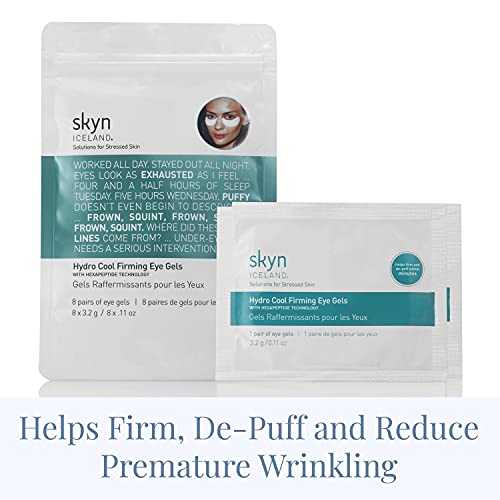 skyn ICELAND Hydro Cool Firming Eye Gels: Under-Eye Gel Patches to Firm, Tone and De-Puff Under-Eye Skin, 8 Pairs