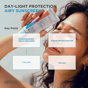 DERMALOGY by NEOGENLAB UVA/UVB SPF50 Day-Light Protection Airy Sunscreen - Essence-type Moisturizing Weightless Sunscreen with No White Cast - 1.69 oz / 50 ml