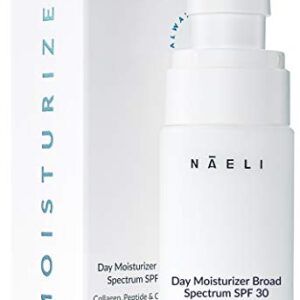 NAELI Face Moisturizer with SPF 30, Anti Aging Collagen & Peptide Cream, Reduces Wrinkles - Lightweight Skin Hydration with Hyaluronic Acid, Paraben Free & Non-Comedogenic Sunscreen, 1.4 oz