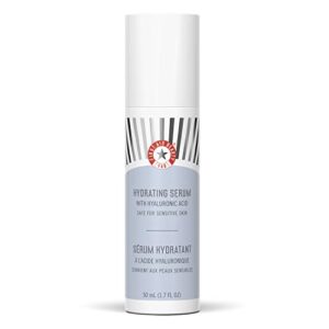 first aid beauty hydrating hyaluronic acid serum, instantly boosts moisture + provides 24 hours of hydration for all skin types, 1.7 oz