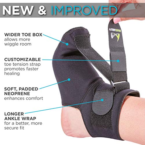 BraceAbility Plantar Fasciitis Night Sock | Soft Stretching Boot Splint for Sleeping, Achilles Tendonitis Foot Support Brace & Heel Pain Relief Compression Sleeve (Medium)