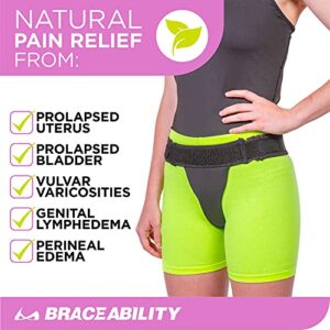 BraceAbility The Pelvic Pro Patented Prolapse Uterus Support Belt Girdle for Women’s Prolapsed for Dropped Bladder, Vulvar Varicosities, Postpartum Recovery, Symphysis Pubis Dysfunction Pain (M)