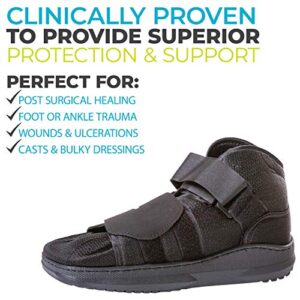 BraceAbility Closed Toe Medical Walking Shoe - Lightweight Surgical Foot Protection Cast Boot with Adjustable Straps, Orthopedic Fracture Support, and Post Bunion or Hammertoe Surgery Brace (M)