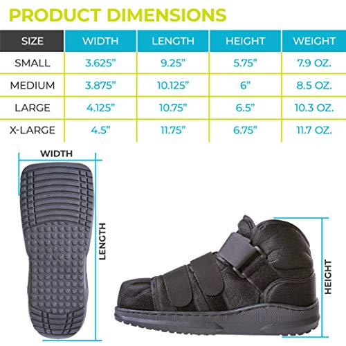 BraceAbility Closed Toe Medical Walking Shoe - Lightweight Surgical Foot Protection Cast Boot with Adjustable Straps, Orthopedic Fracture Support, and Post Bunion or Hammertoe Surgery Brace (M)