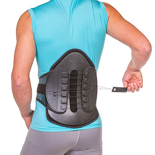 BraceAbility Lumbar Decompression Back Brace - Adjustable Semi-Rigid Lumbosacral Corset Belt for Discectomy, Laminectomy, Disc Injury, Back Muscle Spasms, Pre and Post Surgery Protection (Medium)