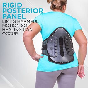 BraceAbility Lumbar Decompression Back Brace - Adjustable Semi-Rigid Lumbosacral Corset Belt for Discectomy, Laminectomy, Disc Injury, Back Muscle Spasms, Pre and Post Surgery Protection (Medium)