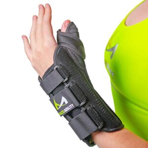 BraceAbility Thumb & Wrist Spica Splint | De Quervain's Tenosynovitis Long Stabilizer Brace for Tendonitis, Arthritis & Sprains Forearm Support Cast (XS - Left Hand)