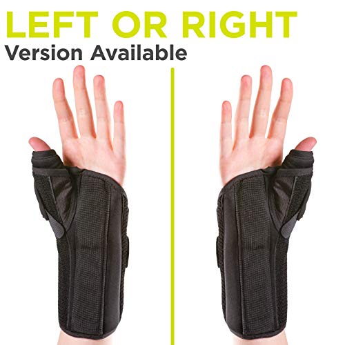 BraceAbility Thumb & Wrist Spica Splint | De Quervain's Tenosynovitis Long Stabilizer Brace for Tendonitis, Arthritis & Sprains Forearm Support Cast (XS - Left Hand)