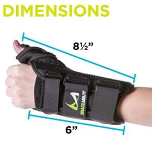 BraceAbility Thumb & Wrist Spica Splint | De Quervain's Tenosynovitis Long Stabilizer Brace for Tendonitis, Arthritis & Sprains Forearm Support Cast (XS - Left Hand)