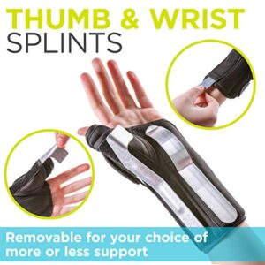 BraceAbility Thumb & Wrist Spica Splint | De Quervain's Tenosynovitis Long Stabilizer Brace for Tendonitis, Arthritis & Sprains Forearm Support Cast (XS - Left Hand)