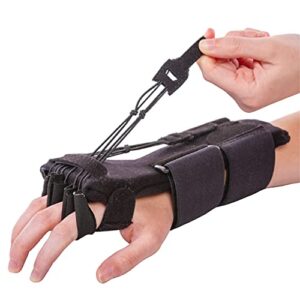 braceability radial nerve palsy splint – dynamic wrist drop and limp finger extension brace for saturday night, honeymoon, and crutch palsy treatment (one size)