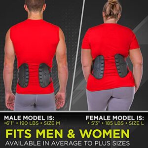 BraceAbility Spine Sport Back Brace - Athletic Men's and Women's Workout Lumbar Corset for Exercising, Running, Golfing, Driving, Fishing, Active Nurses and Police Work (Large)