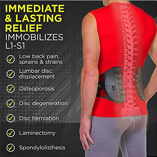 BraceAbility Spine Sport Back Brace - Athletic Men's and Women's Workout Lumbar Corset for Exercising, Running, Golfing, Driving, Fishing, Active Nurses and Police Work (Large)