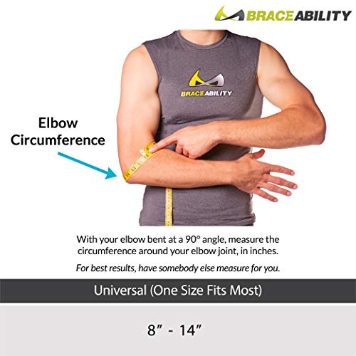 BraceAbility Bursitis Elbow Pad Brace | Compression Arm Sleeve Wrap with Padded Soft Support Cushion for Olecranon Joint Pain, Bursa Protection, Arthritis & Tendonitis Relief (One Size)