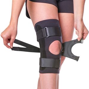 braceability j patella knee brace – lateral patellar stabilizer with medial and j-lat support straps for dislocation, subluxation, patellofemoral pain, left or right kneecap tracking (large)