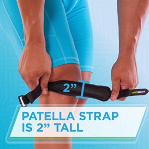 BraceAbility Patella Tendon Knee Strap - Men's and Women's Patellar Stabilizer Brace with Adjustable Band for Hiking, Basketball, Volleyball, Runner's Knee, Jumper's Tendonitis, Osgood Schlatter (M)