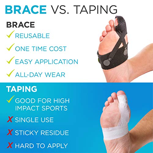 BraceAbility Turf Toe Brace - Soft Big Toe Taping Splint Straightener Wrap with Support Straps for Sprains and Hallux Rigidus Relief (Left Foot)