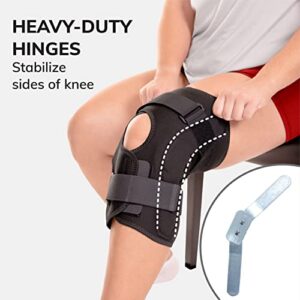 BraceAbility Obesity Hinged Knee Brace - Overweight to Plus Size Wrap Around Support for Womens and Mens Arthritis Treatment, Bariatric Joint Pain Relief, Kneecap Instability, Ligament Weakness (4XL)